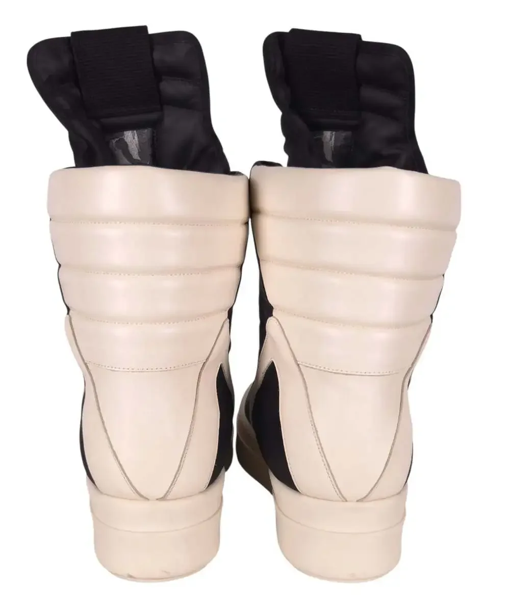Rick Owens Mega Geobasket Sneakers US 15 EU 48 Mens Black Milk Leather $1955